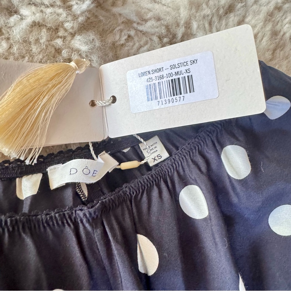 💋SOLD💋✨🌚🌚DÔEN ‘Louise & Loren’ Silk Camisole Short Set Solstice Sky Noir XS✨ - Picture 7 of 16